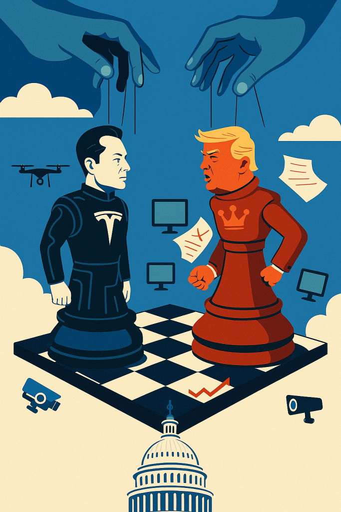 TRUMP MUSK ajedrez azul
